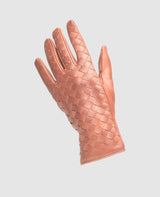 Gants avec dessus matelassé - Marron rouge