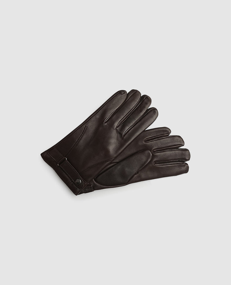Gants à bouton pression - Marron foncé