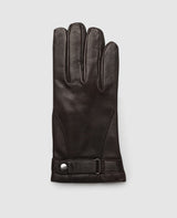 Gants à bouton pression - Marron foncé