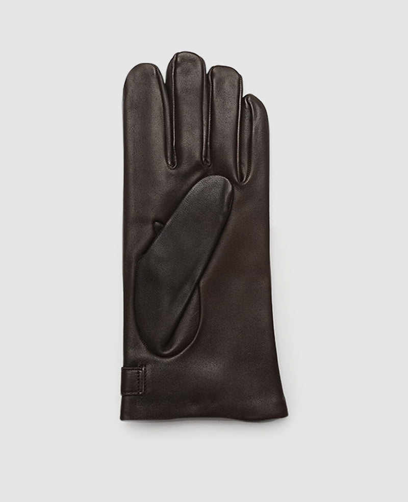 Gants à bouton pression - Marron foncé