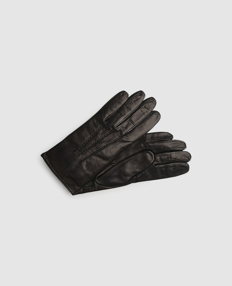 Gants cuir avec couture - Noir