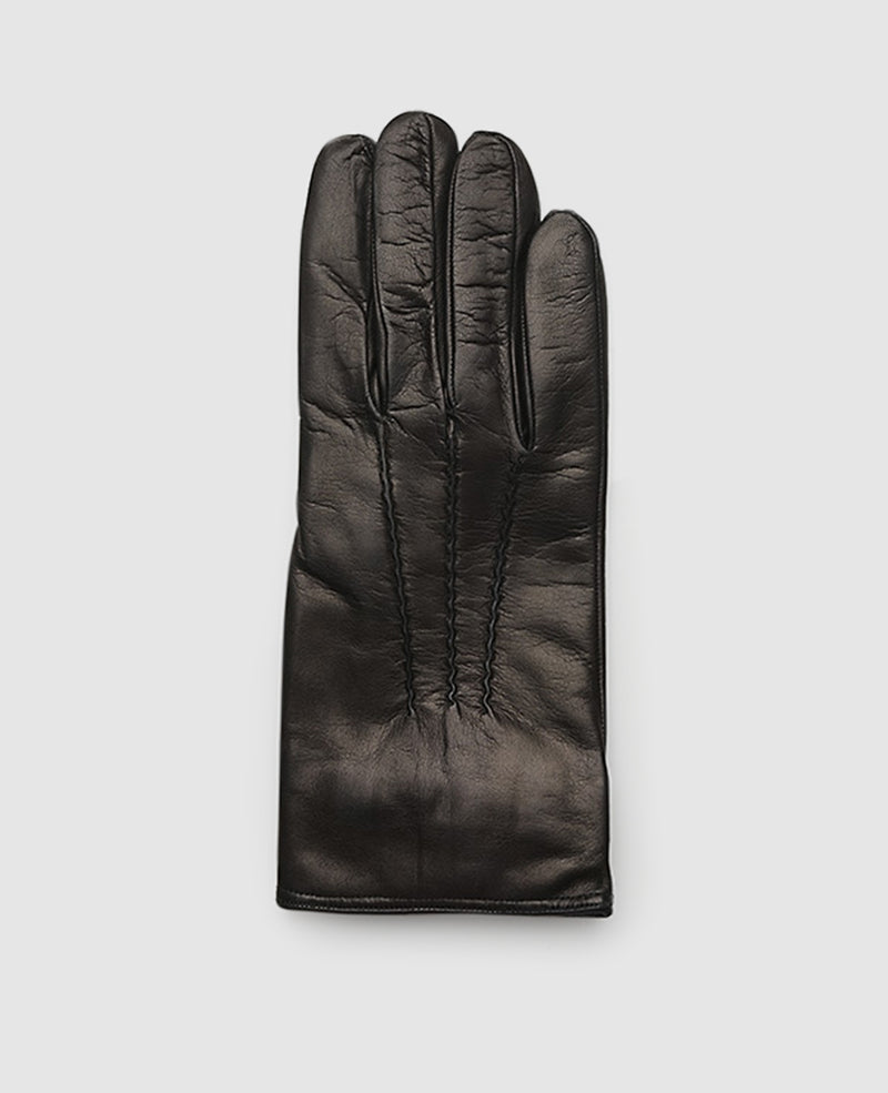 Gants cuir avec couture - Noir