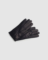 Gants cuir avec couture - Bleu foncé