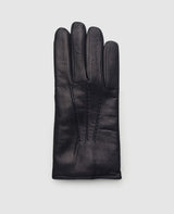Gants cuir avec couture - Bleu foncé