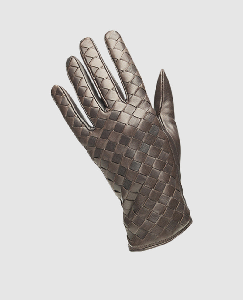 Gants avec dessus matelassé pour homme - Marron foncé
