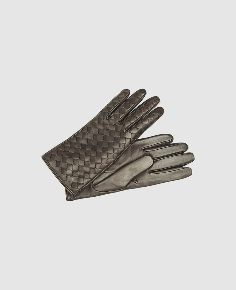 Gants avec dessus matelassé pour homme - Marron foncé